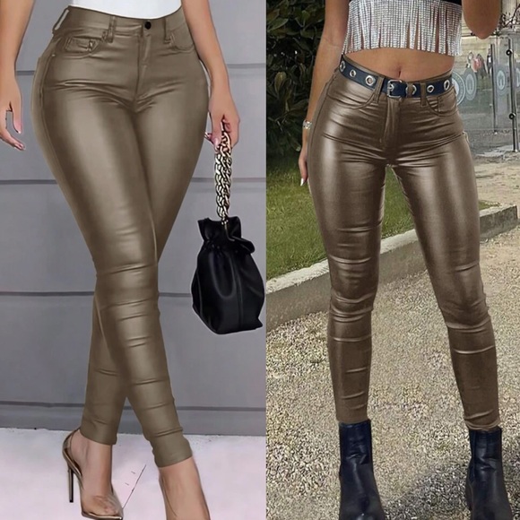 Sexy thermal sherpa lined vegan leather pants - Picture 6 of 16